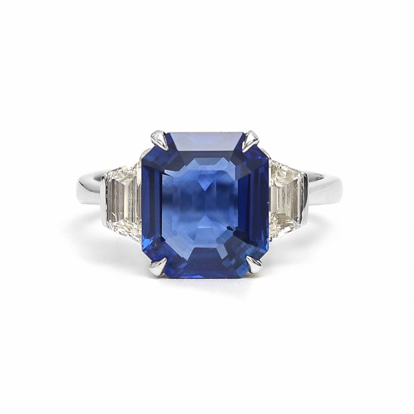 JPRG-992/2267 Blue Sapphire Octagon With Fancy Diamond  Ring | 18K