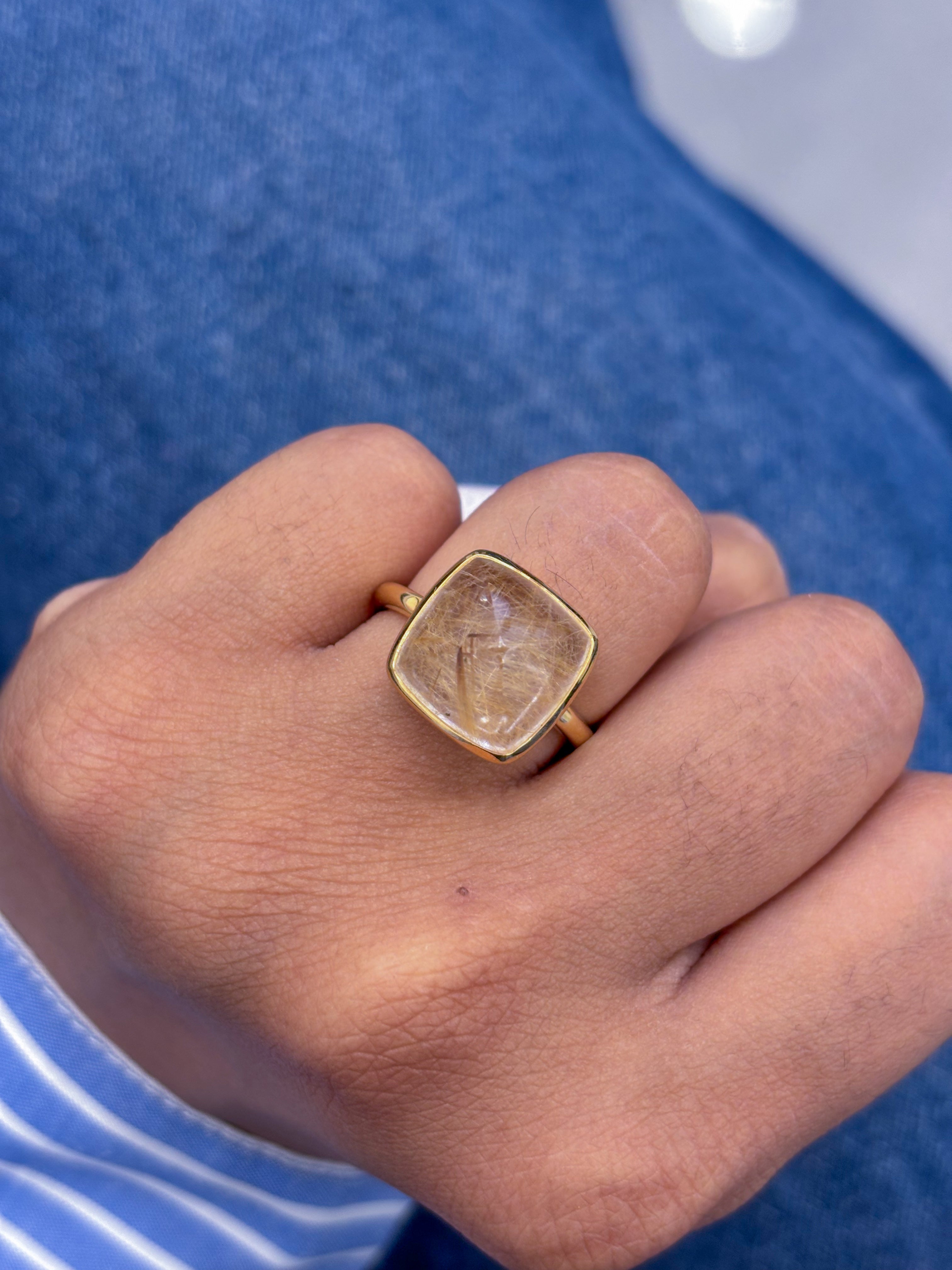 JPRG-993/2272 Golden Rutile Semi Ring | 18K