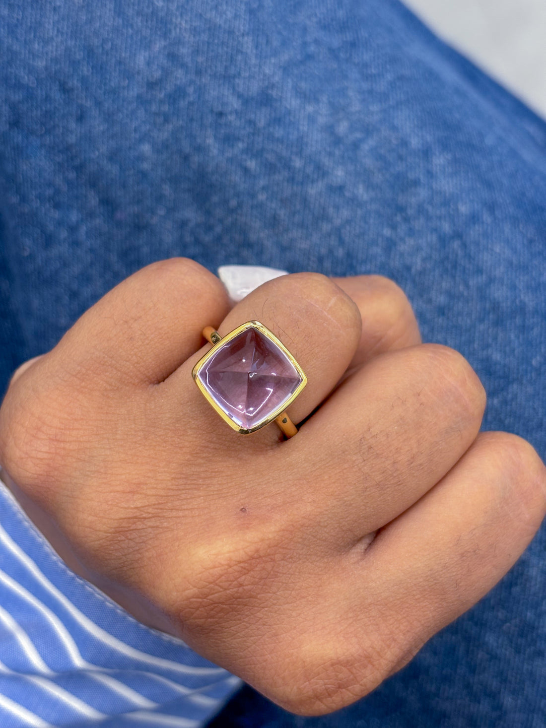 JPRG-997/2276 Amethyst Semi Ring | 18K